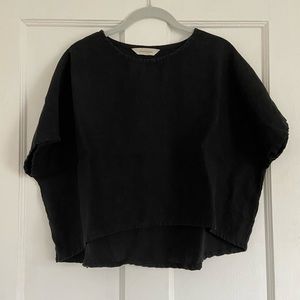 Elizabeth Suzann Linn Tee, Black Linen, OSM